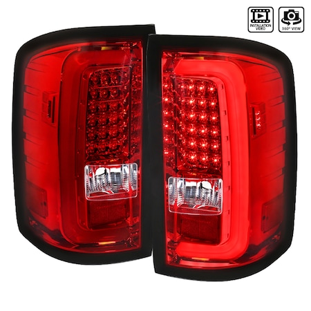 Spec-D Tuning 14-16 GMC Sierra LED Tail Lights - Red LT-SIE14RLED-TM
